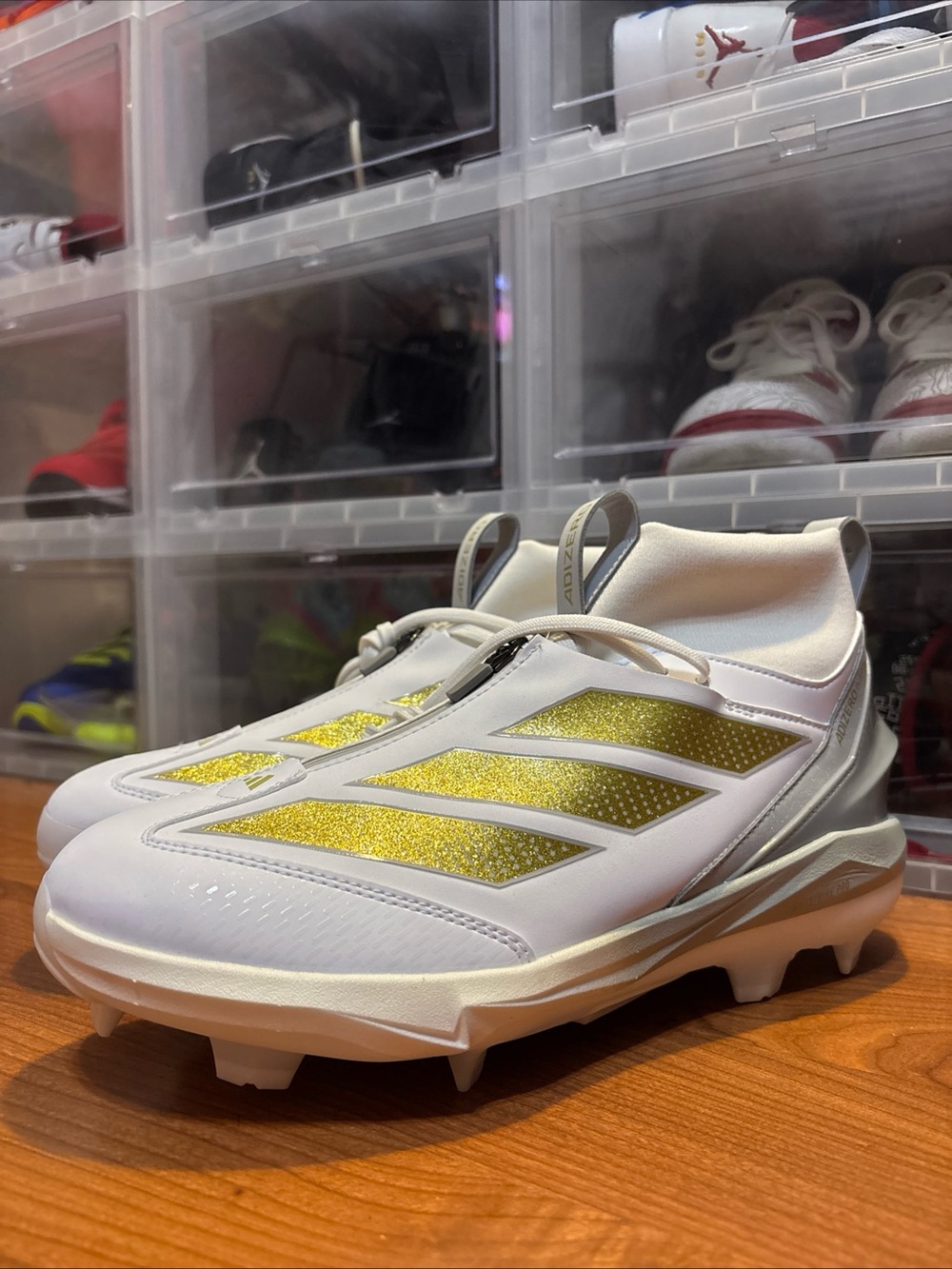 Adidas Adizero Impact+ 2.0 TPU White Gold JH6719 Baseball Cleats Men’s Sz 11 NEW